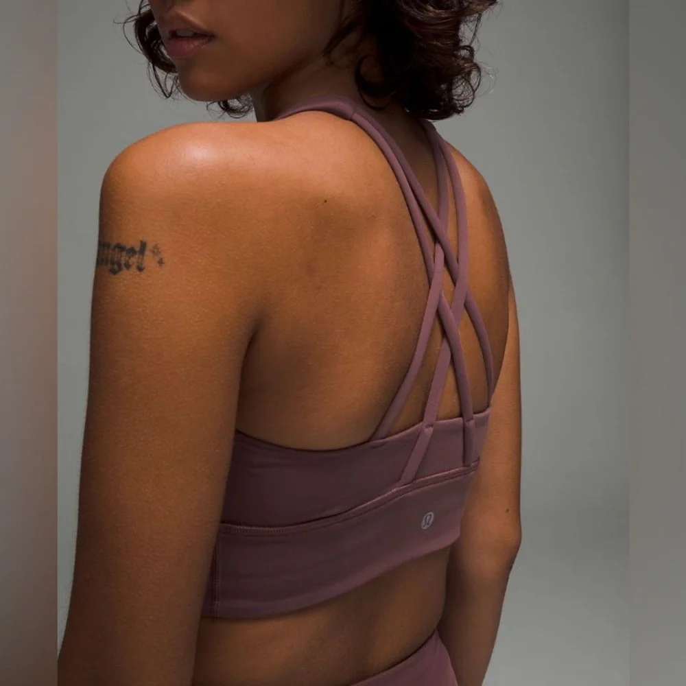 LULULEMON Energy Bra High Neck Longline Tough Dark Oxide Sports Bra Size 4